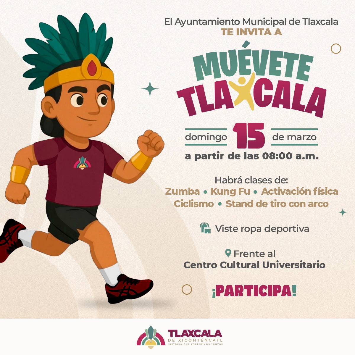 Invita Ayuntamiento de Tlaxcala a disfrutar del circuito familiar ‘Muévete Tlaxcala’ este domingo